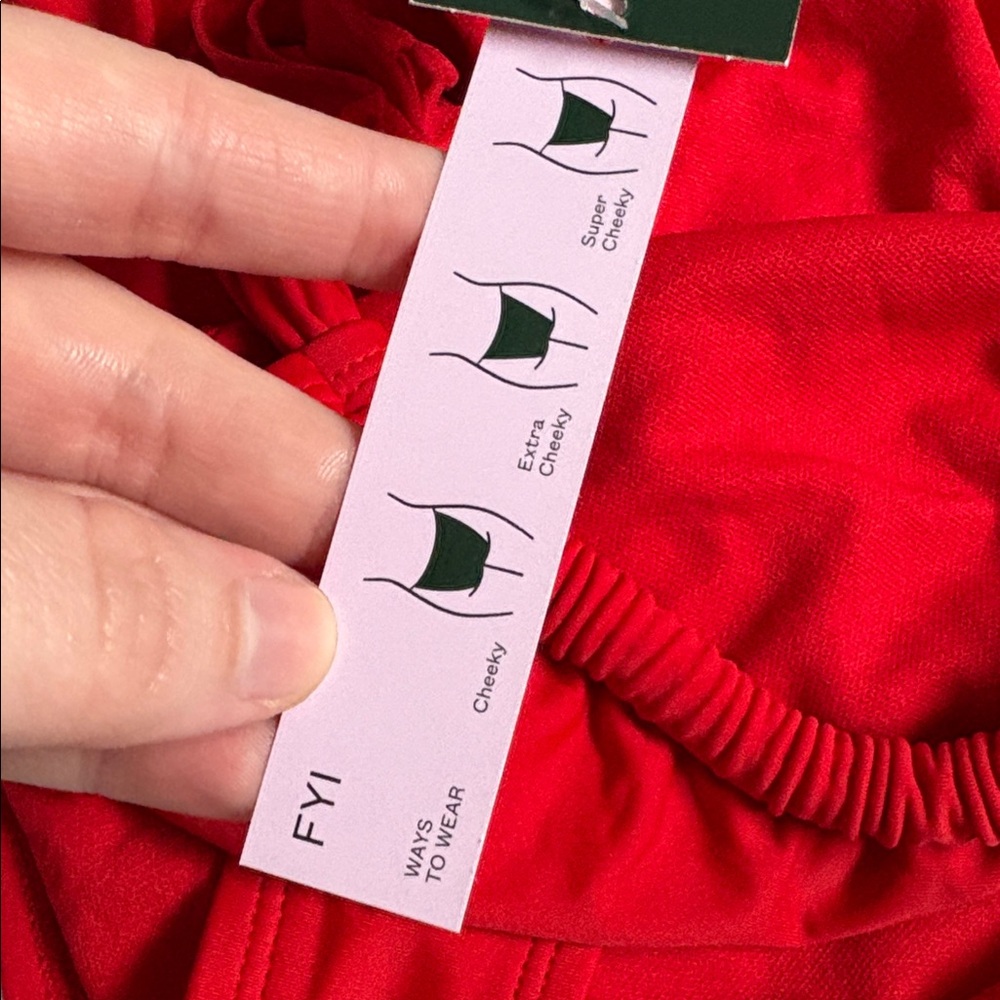 NWT Wild Fable Red Rose Low Rise High Leg Bikini Swim Bottoms In XL - Picture 4 of 8